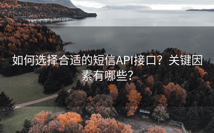 如何选择合适的短信API接口？关键因素有哪些？