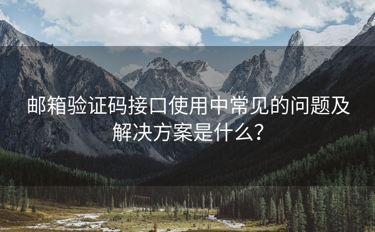 邮箱验证码接口使用中常见的问题及解决方案是什么？