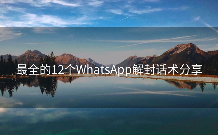 最全的12个WhatsApp解封话术分享