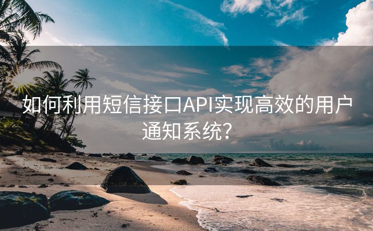 如何利用短信接口API实现高效的用户通知系统？