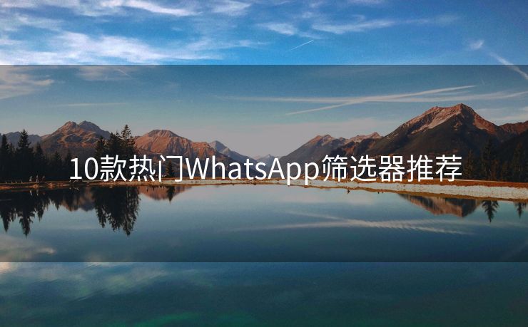 10款热门WhatsApp筛选器推荐