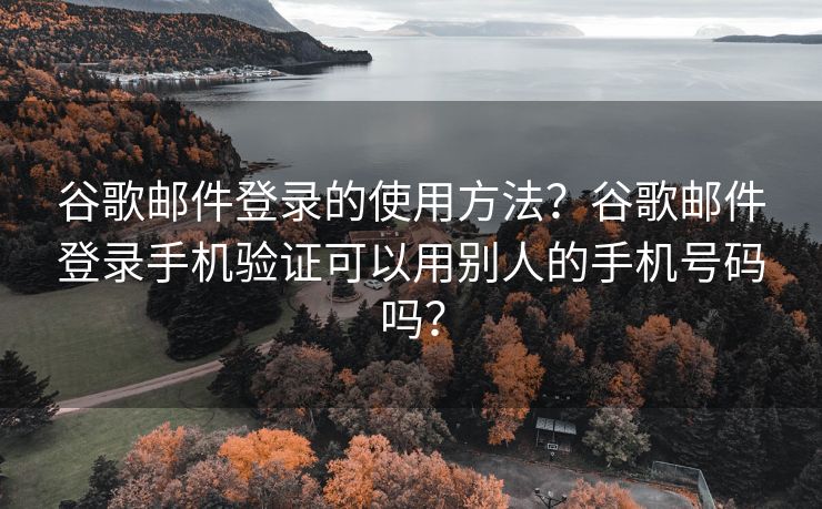 谷歌邮件登录的使用方法？谷歌邮件登录手机验证可以用别人的手机号码吗？