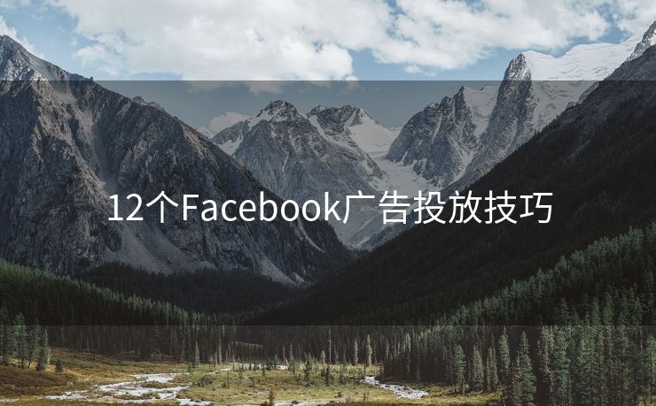 12个Facebook广告投放技巧