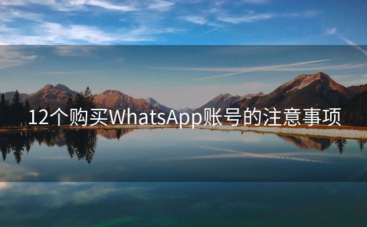 12个购买WhatsApp账号的注意事项