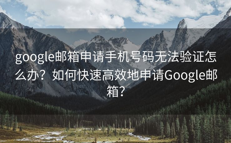 google邮箱申请手机号码无法验证怎么办？如何快速高效地申请Google邮箱？