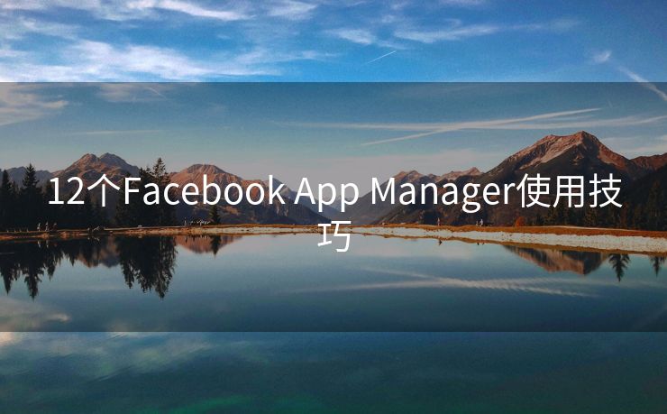 12个Facebook App Manager使用技巧